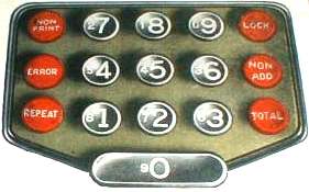 Sundstrand 10 key keypad closeup